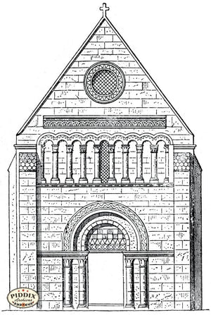 Pdxc11686 -- Architecture Engravings Church Black & White Engraving