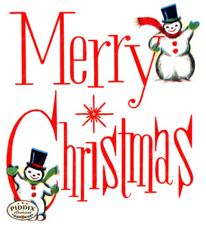 Pdxc17378 -- Merry Christmas Snowman Color Illustration