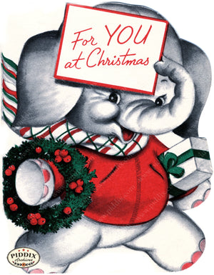 Pdxc24255A -- Christmas Elephant For You Color Illustration