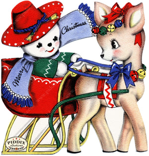 PDXC23479a -- Snowman Reindeer Sleigh