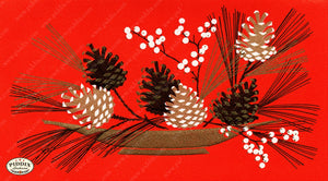 PDXC23498a -- Christmas Pine Cones Red