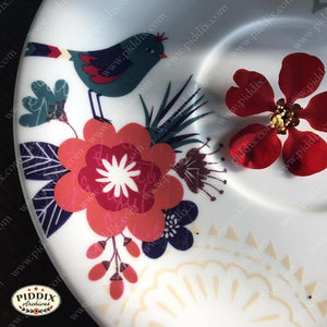 Bird and Flower Plate -- Piddix Licensed Products Licensed Piddix Product