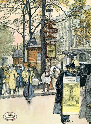 French Scenes Pdxc2112 Color Illustration