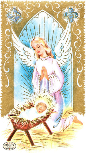 Pdxc10132 -- Christmas Manger Wise Men Virgin Mary Color Illustration