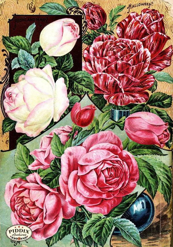 Roseページ Art Deco Rose Corner Embroidery Design | EmbroideryDesigns.com