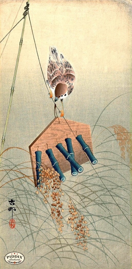PDXC19637 -- Japanese Bird and Wind Chime - piddix