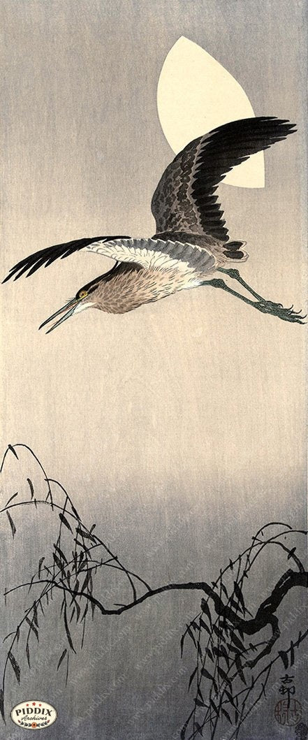 PDXC19724 -- Japanese Bird and Moon - piddix