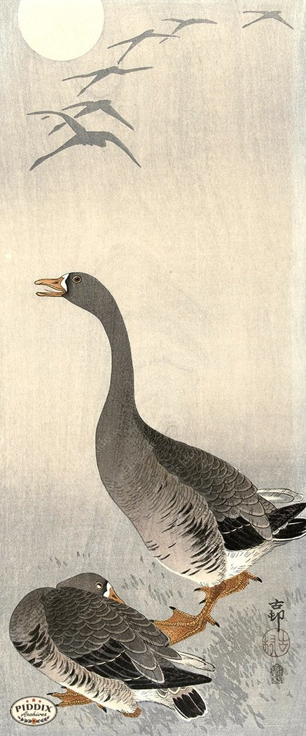 PDXC19729 -- Japanese Goose and Moon - piddix