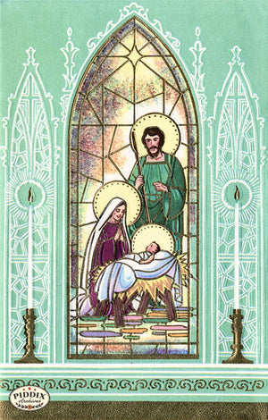 Pdxc23781A -- Christmas Mary Jesus Joseph Color Illustration