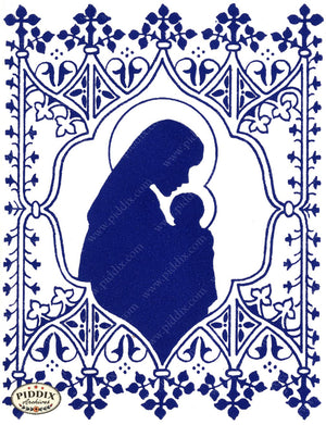 Pdxc23792A -- Virgin Mary And Jesus Silhouette Color Illustration