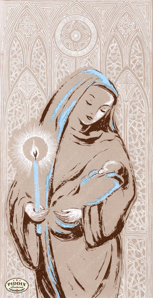 Pdxc9970 -- Christmas Manger Wise Men Virgin Mary Color Illustration