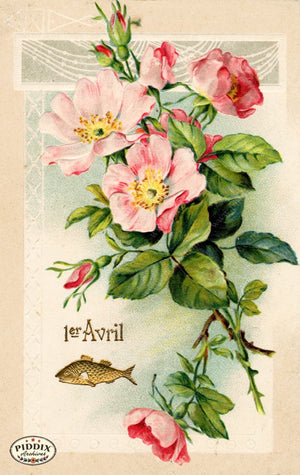 Pdxc10215 -- Flower Cards Roses Avril Color Illustration