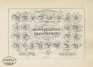 Alphabet Text Pdxc11370 Black & White Engraving