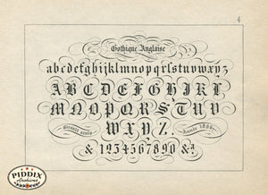 Pdxc11376 -- Alphabet Text Black & White Engraving