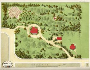 Pdxc1635 -- Garden Maps Black & White Engraving