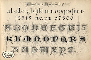 Pdxc16558 -- Alphabet Text Black & White Engraving