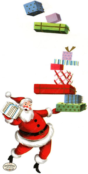 Pdxc19131C -- Santa Claus With Presents Color Illustration