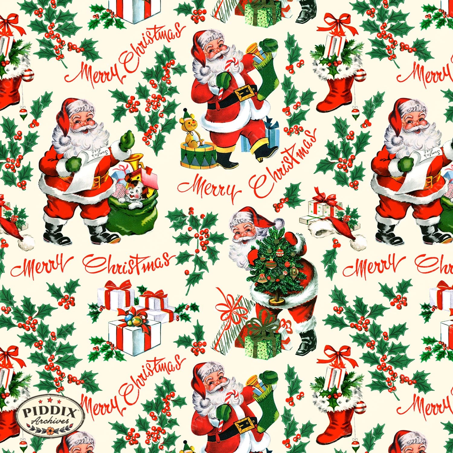 PDXC19890 Santa Pattern 2 -- Christmas Patterns - piddix pdxc19890-santa-pattern-2-christmas-patterns-piddix