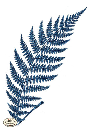 Pdxc21177B -- Fern Frond Blue Color Illustration