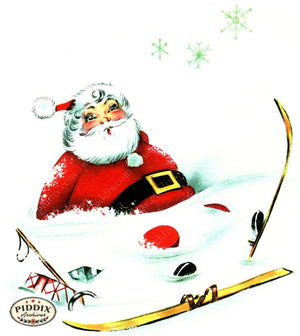 Pdxc21616B -- Santa Claus Snow Ski Color Illustration