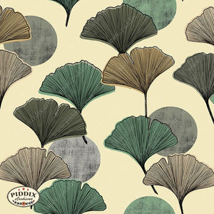 Pdxc23644 -- Ginko Leaves Pattern Color Illustration