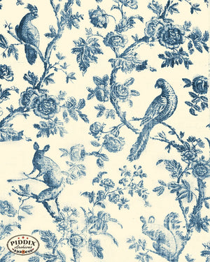 Pdxc23973A -- Toile Birds And Squirrels Color Illustration