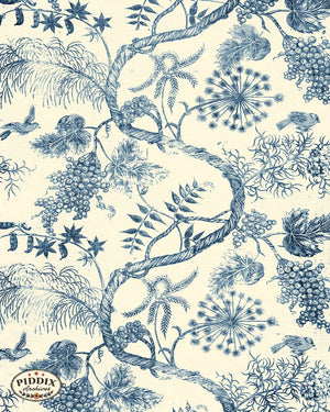 Pdxc23976 -- Toile Birds And Vines Color Illustration
