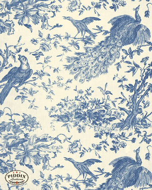 Pdxc23978A -- Toile Birds And Flowers Color Illustration