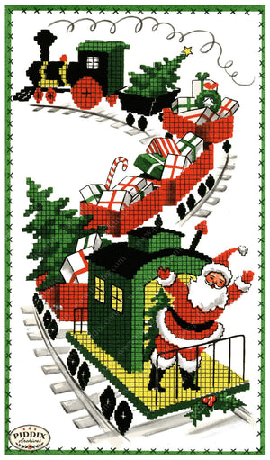 Pdxc24195A -- Santa Claus Christmas Train Color Illustration