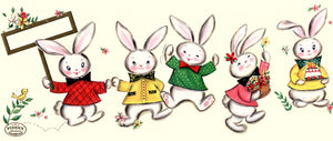 Pdxc24198A -- Rabbits With Birthday Cake Color Illustration