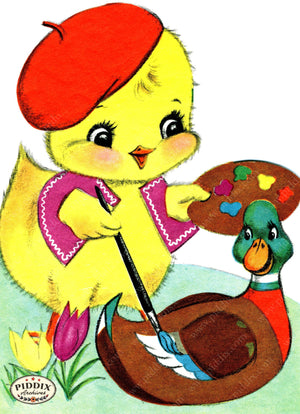 Pdxc24204A -- Duckling Painting Duck Color Illustration