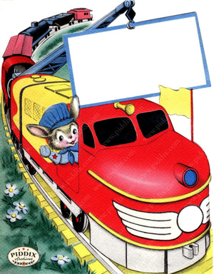 Pdxc24209A -- Rabbit Driving Train Color Illustration
