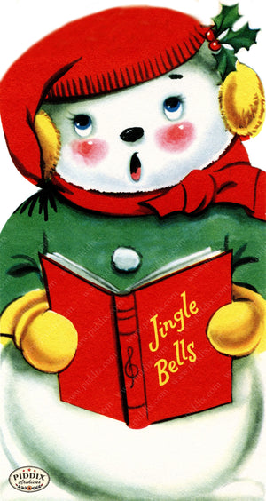 Pdxc24224B -- Christmas Snowman Caroling Color Illustration