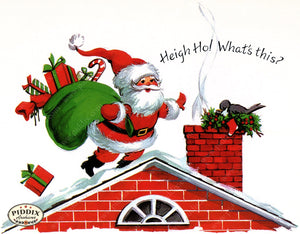 Pdxc24231A -- Christmas Santa On Roof Color Illustration