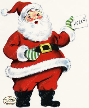 Pdxc24233A -- Christmas Santa Claus Hello Color Illustration