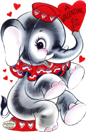 Pdxc24235A -- Elephant With Valentine Color Illustration