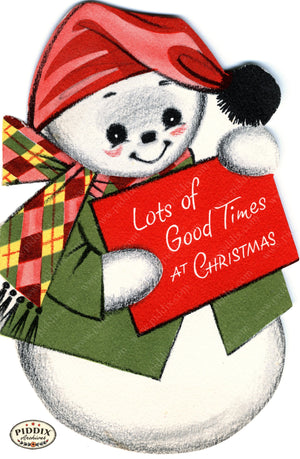 Pdxc24248A -- Christmas Snowman Good Times Color Illustration