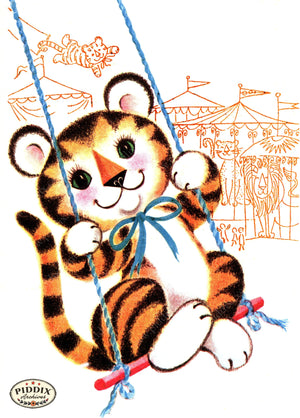Pdxc24264A -- Tiger On Swing Color Illustration
