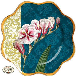 Pdxc24353 -- Pink Flower Plate Color Illustration