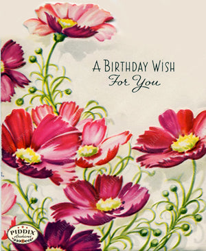 Pdxc7638 -- Flower Cards Birthday Wish Color Illustration