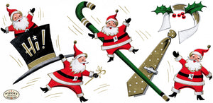 Pdxc9928 -- Four Standing Santa Claus Color Illustration