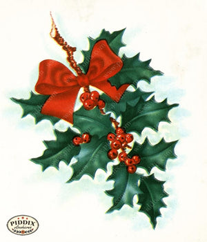 PDXC20389c -- Christmas Holly Ribbon