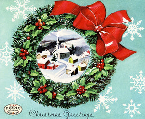 PDXC21582a -- Snowy Christmas Greetings Wreath