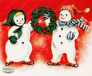 PDXC23478b -- Snowman Couple Wreath