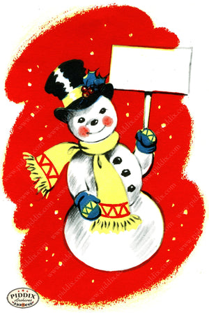 PDXC23491b -- Snowman with Sign