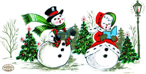 PDXC23547a -- Snowman Couple Caroling