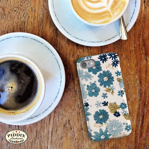 Blue Flowers Phone Cases -- Piddix Licensed Products Licensed Piddix Product