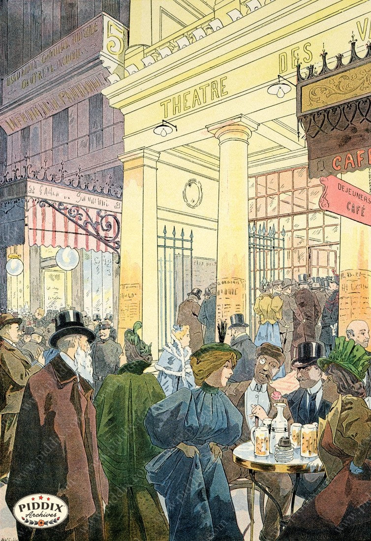 French Scenes Pdxc2108 Color Illustration