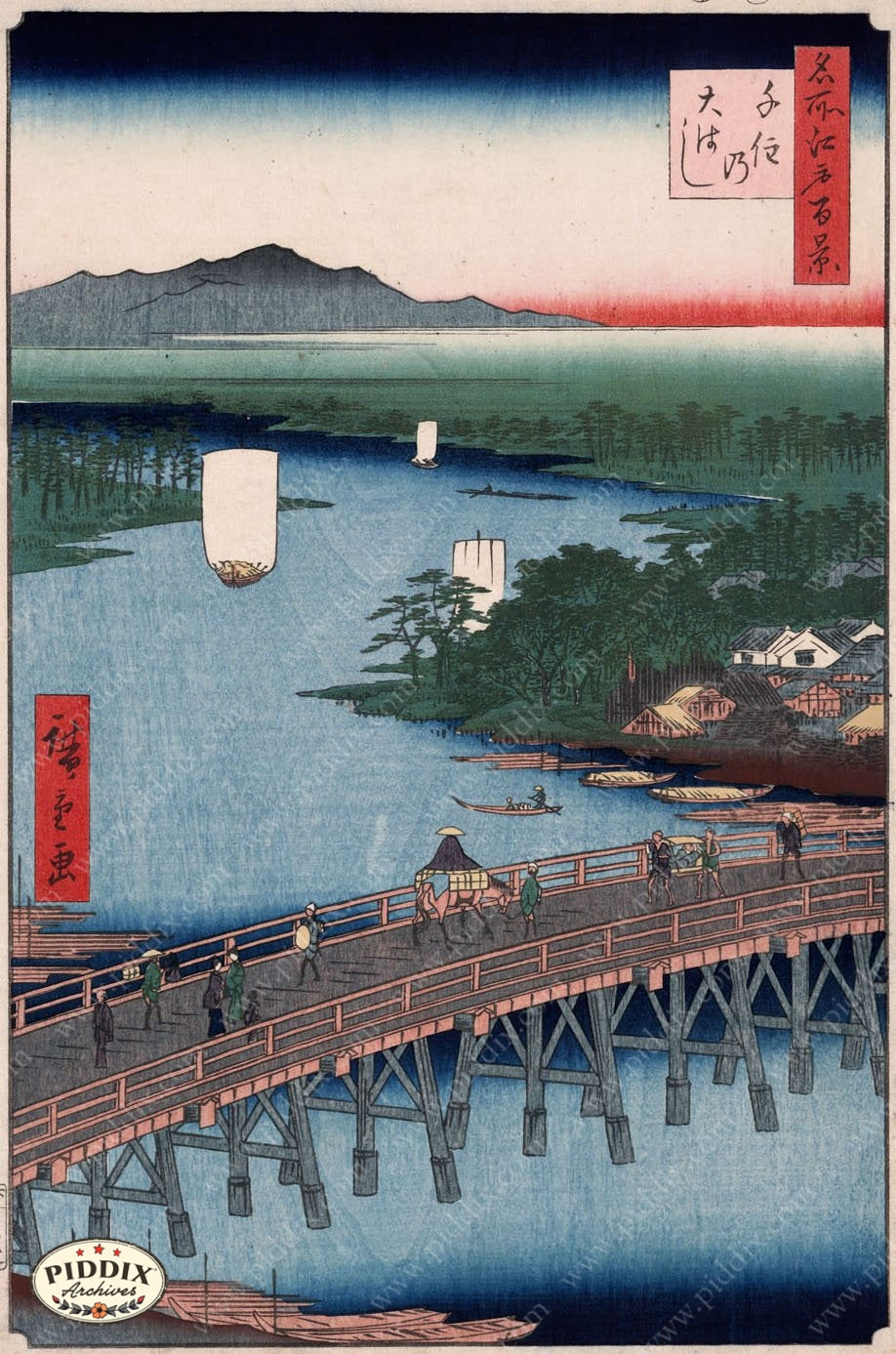 Japanese Woodblocks 1850S Pdxc5825 Color Illustration