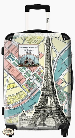 Paris Map Travel Luggage -- Piddix Licensed Products Licensed Piddix Product